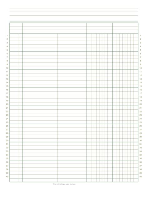 2 Column Ledger Paper Printable Pdf Download