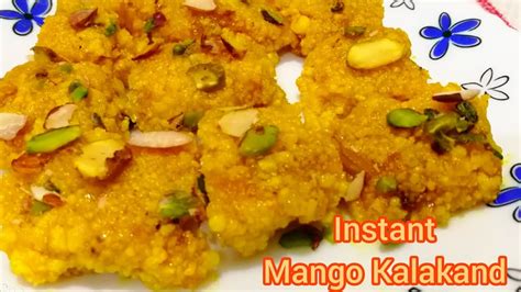 Mango Kalakand Mango Barfi Instant Mango Kalakand Recipe Aam Barfi Banane Ka Asan Tarika