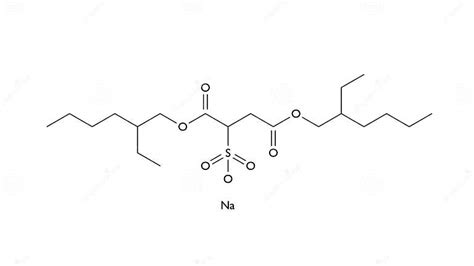 Docusate Sodium Molecule Structural Chemical Formula Ball And Stick Model Isolated Image