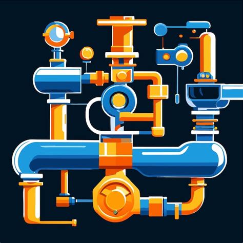 Sistema de tubos de agua con válvula y medidor de elementos de los