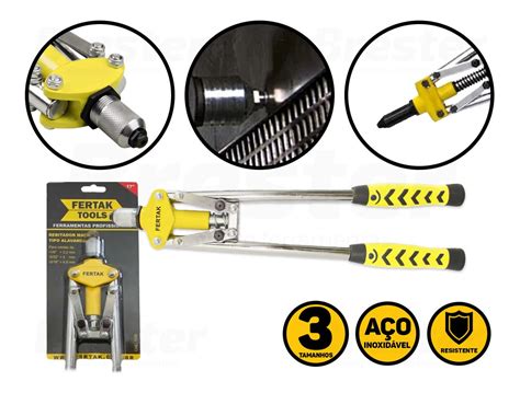 Alicate Rebitador Profissional Tipo Alavanca Fertak Tools