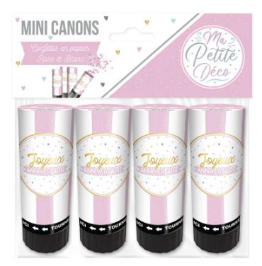 MINI CANON A CONFETTIS ROSE ET BLANC X4 STC CD6985 Boumba Boutique