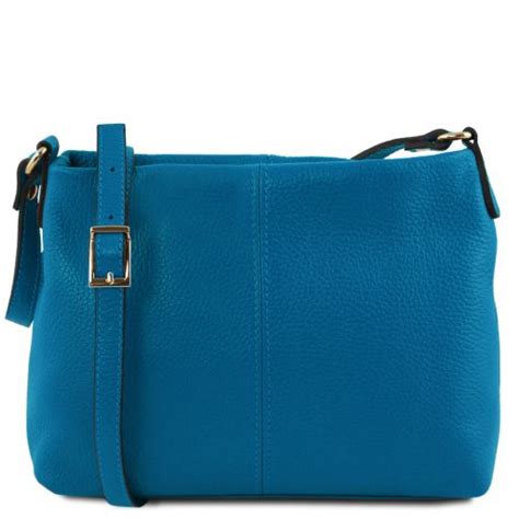 Tl Bag Borsa A Tracolla In Pelle Morbida Blu Tl