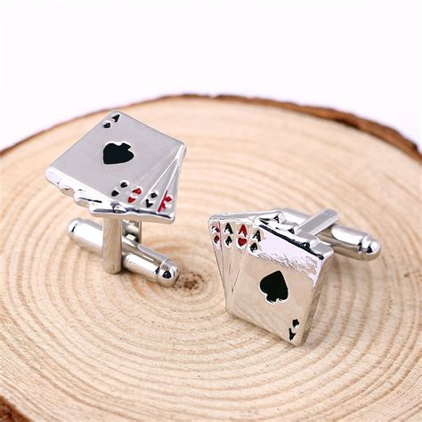 H&F 4A poker cufflinks male French shirt cuff links Cards Design ...