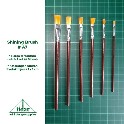 Jual Shining Brush A Pcs Kuas Lukis Flat Gepeng Datar Shopee