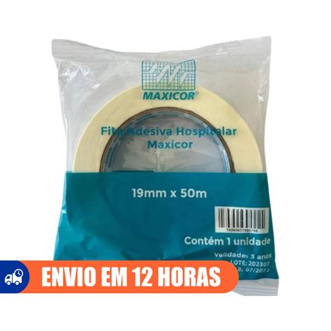 Fita Adesiva 19mm X50m Hospitalar De Papel Crepado Maxicor Shopee Brasil