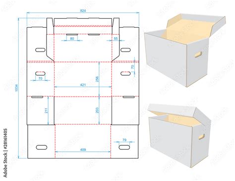 corrugated box Stock Vector | Adobe Stock