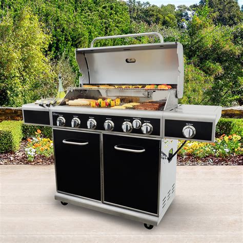 Kenmore Pg A40602srl 6 Burner Propane Gas Bbq Grill With Side Burner Permasteel Shop