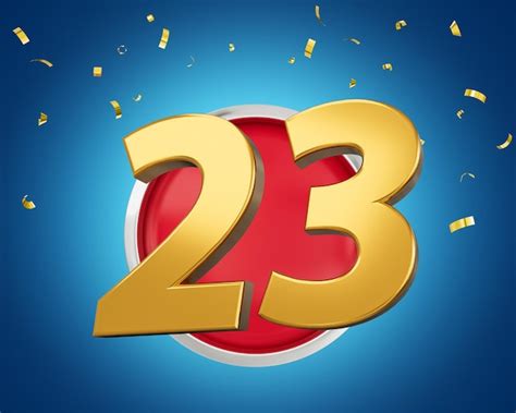 Premium Photo Gold Number 23 Gold Number Twenty Three On Rounded Red