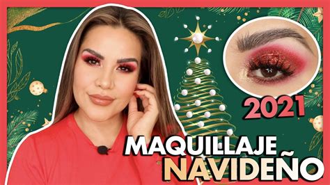 Maquillaje Navidad Smokye Eye Rojo Con Glitter Mytzi Cervantes