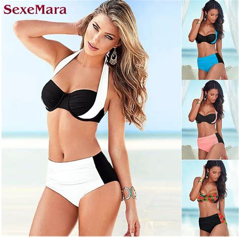 SexeMara 2017 New High Waist Bikini Plus Size Swimwear Sexy Women