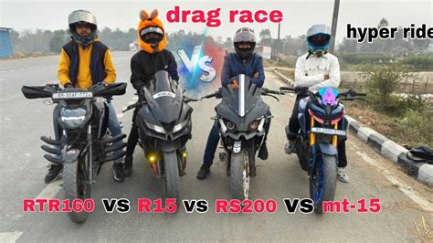 Mt Vs R Vs Rs Vs Rtr Apache V Hyper Ride Drag Race