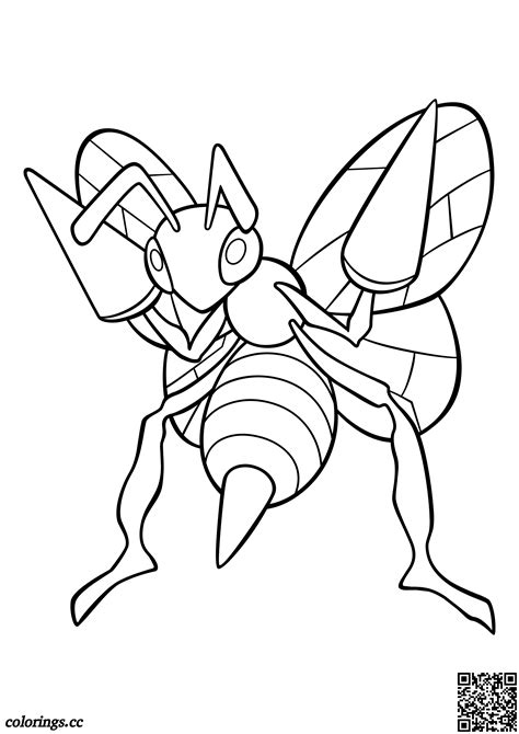 Pokemon Beedrill Coloring Pages Free Print Free Pokemon Coloring Pages