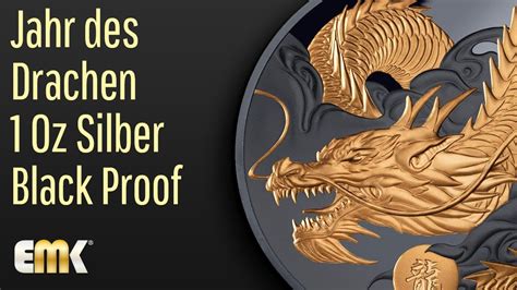 Lunar Serie Jahr Des Drachen Oz Silber Black Proof Teilvergoldet