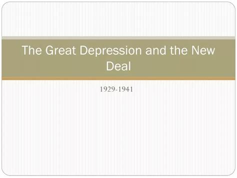 Ppt The Great Depression And The New Deal Powerpoint Presentation