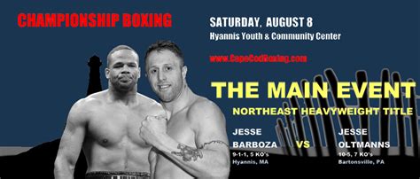 Pro Boxing Returns To Hyannis Jesse Barboza Challenges For Heavyweight