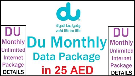 Du Monthly Data Package 25 Aed