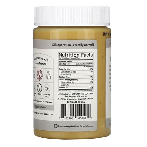 Spread The Love Organic Peanut Butter Naked Crunch 16 Oz 454 G
