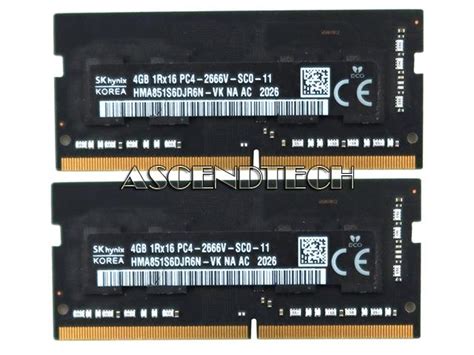 HMA851S6DJR6N 2_Of_HMA851S6DJR6N-VK | Hynix 8GB 2x4GB Ram Kit ...