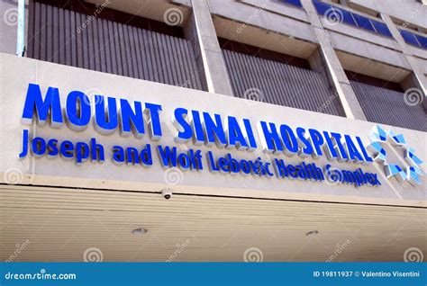 Mount Sinai Hospital editorial photography. Image of illness - 19811937