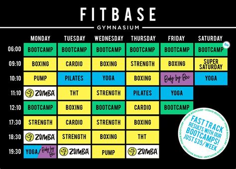 Check Out Our All New Class Timetable Fitbase Fitbase