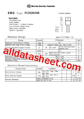 Fch A Datasheet Pdf Nihon Inter Electronics Corporation