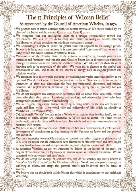 13 Principles of Wiccan Belief 2 Alternative Designs Instant Digital ...