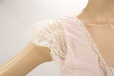 Vintage S Long Slinky Nightgown Bias Cut Pink Woven Nylon Sz Lingerie Etsy