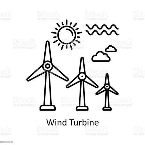 Wind Turbine Vector Outline Icon Design Illustration Ecology Symbol On White Background Eps 10