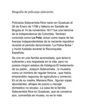 Calaméo Biografia De Policarpa Salavarrieta