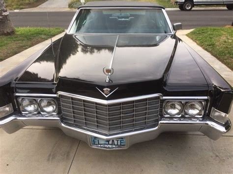 Restored Vintage 1969 Cadillac Deville Convertible California Car Black On Black Classic