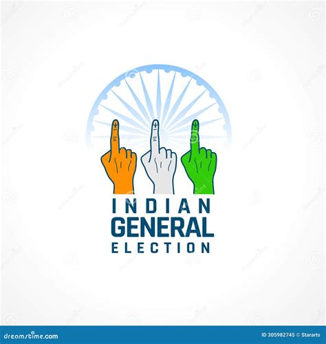 Vote India General Election Background with Tricolor Voters Finger Stock Illustration ...