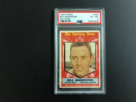 Lot Topps Bill Mazeroski All Star Psa