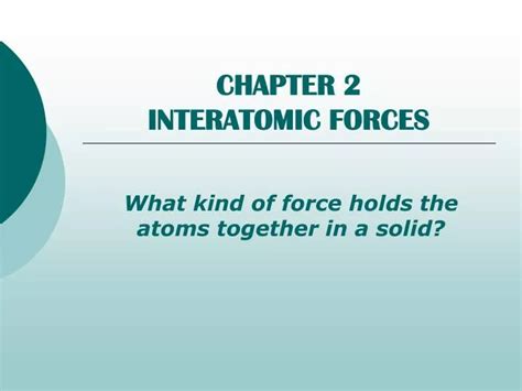 PPT CHAPTER 2 INTERATOMIC FORCES PowerPoint Presentation Free