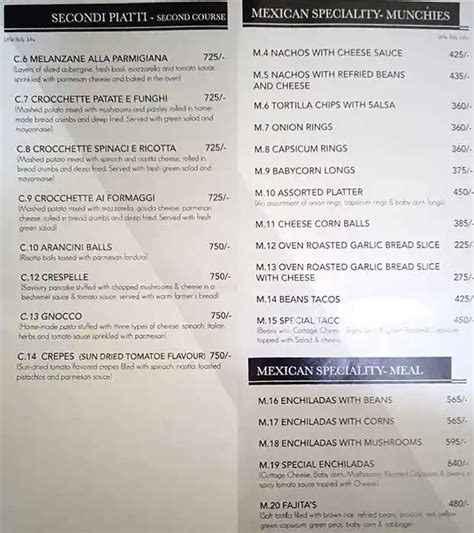 Menu Of Senoritas Mexican Kitchen Santacruz West Mumbai