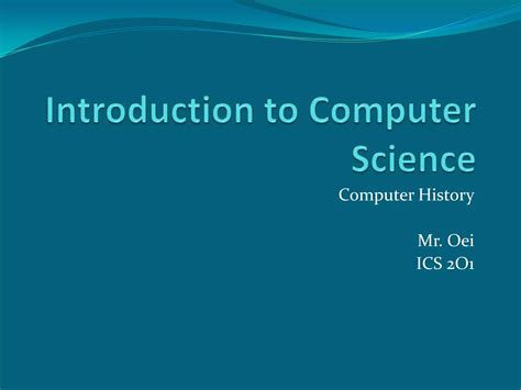 Introduction To Computer Science Ppt