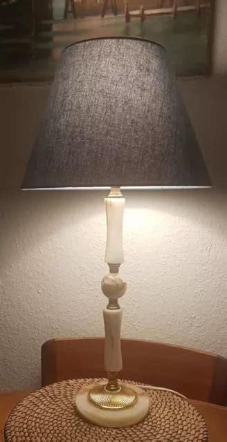 Marmor Lampe Tischleuchte Alte Stehlampe Cm H He Blau Grauer Schirm