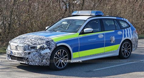 Facelifted BMW 3-Series Touring Spied Testing For The Police | Carscoops