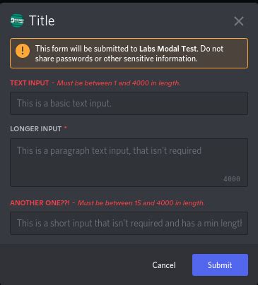 Getting Started With Modals Discordnet Documentation