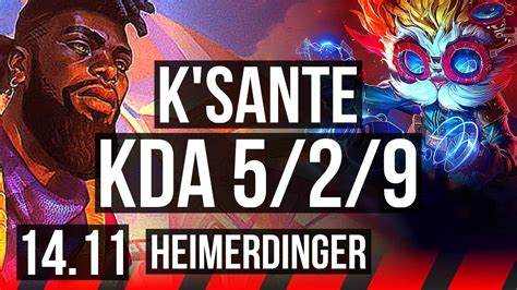 K Sante Vs Heimerdinger Top Games Euw Master