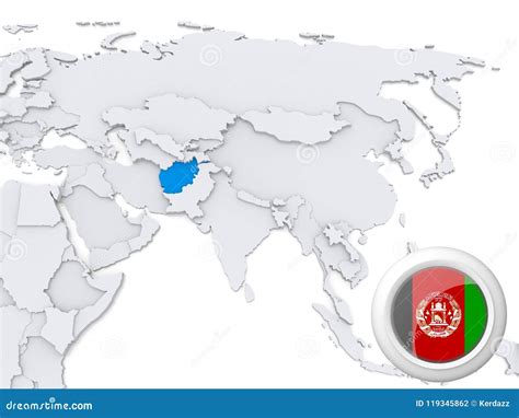 Afghanistan on map of Asia stock illustration. Illustration of logo ...