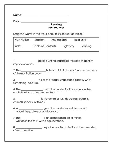 Text Features online worksheet | Live Worksheets - Worksheets Library