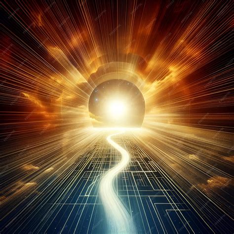 Um Caminho De Luz - Uma obra de arte conceitual mostrando um caminho que leva a uma luz ...