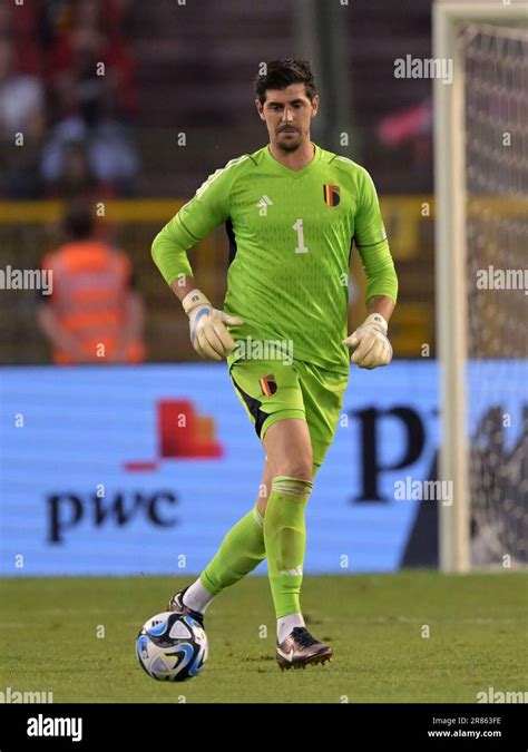 Brussels Belgium Goalkeeper Thibaut Courtois During The Uefa Euro