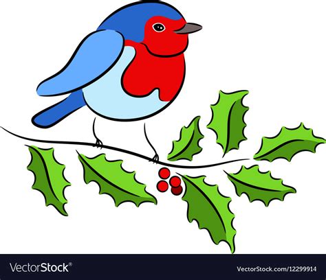 Christmas Robin Royalty Free Vector Image - VectorStock