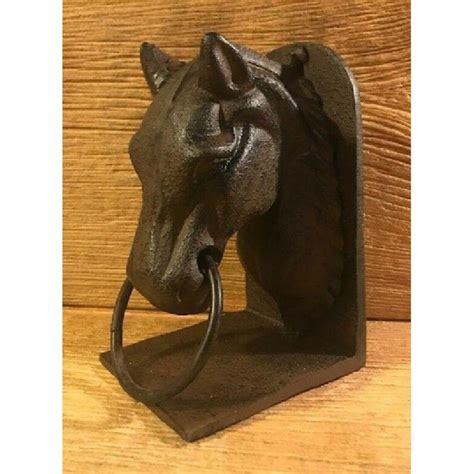 Pair Of Cast Iron 8 Horse Head Bookend 04647 Etsy