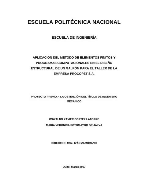 Pdf Aplicaci N Del Mtodo De Elementos Finitos Y Programas