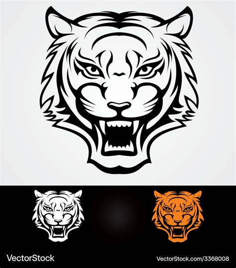 Tiger head Royalty Free Vector Image - VectorStock