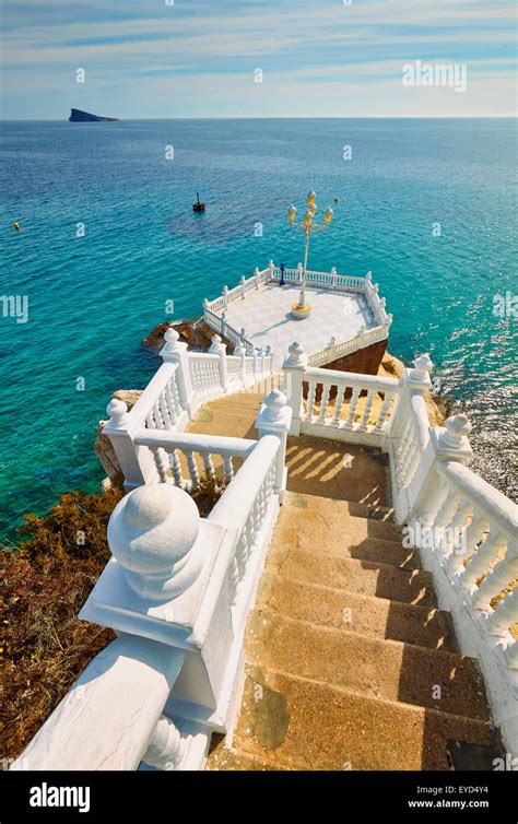 Mediterranean balcony viewpoint. Benidorm. Alicante. Valencia Community ...