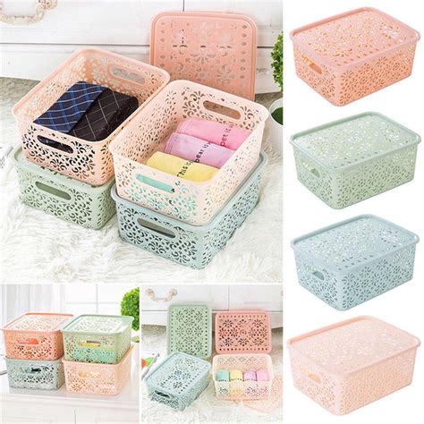 Plastic Storage Basket Box Bin Container Organizer Clothes Laundry Home Holder | Storage baskets ...